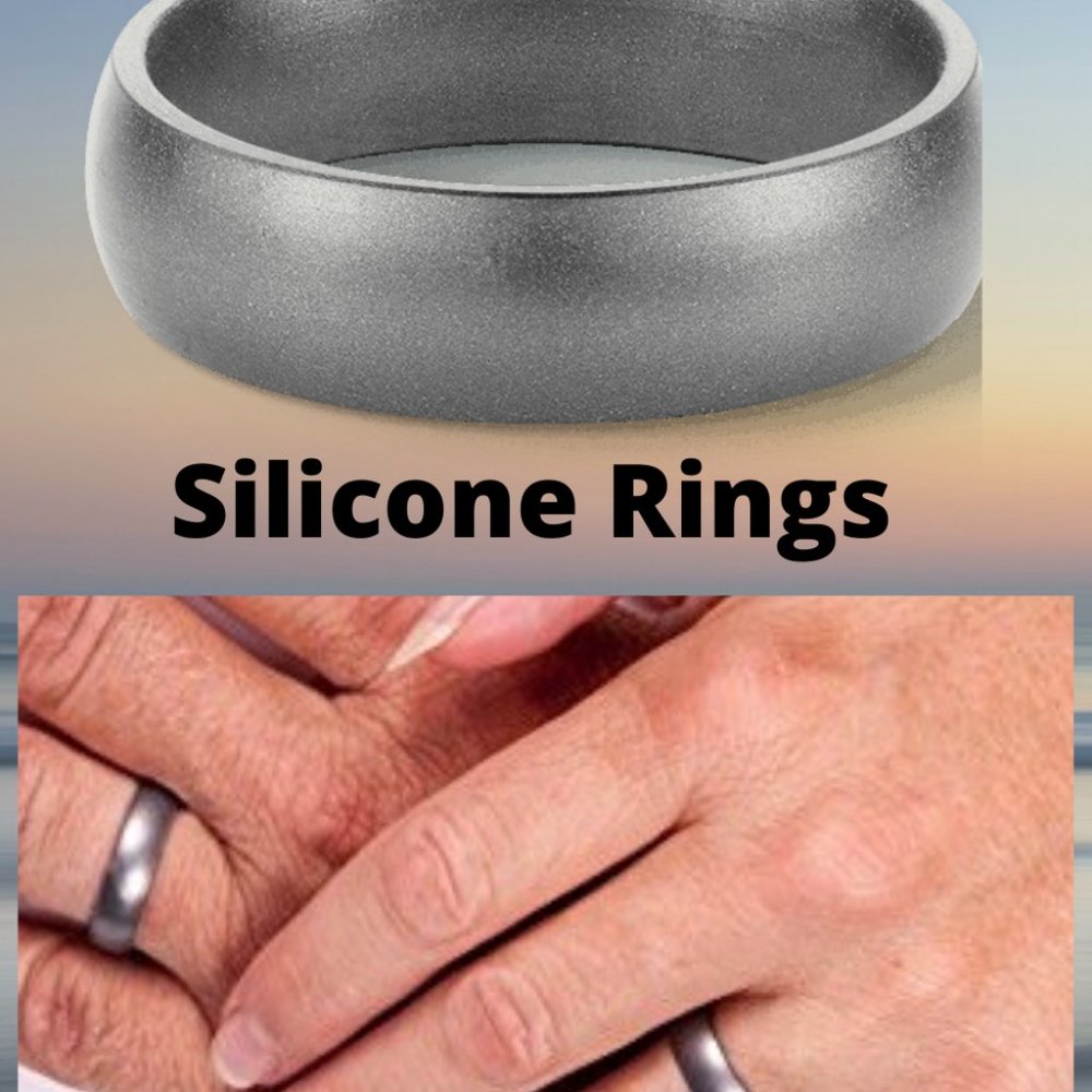 Silicone Wedding Rings For Women -GUN METAL